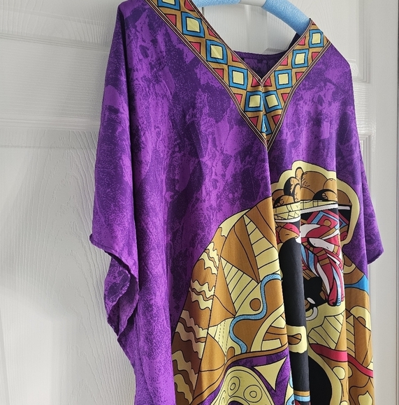 NWT Goddess by Winlar Kaftan Cover Up Long Dress Purple One size - Picture 5 of 11